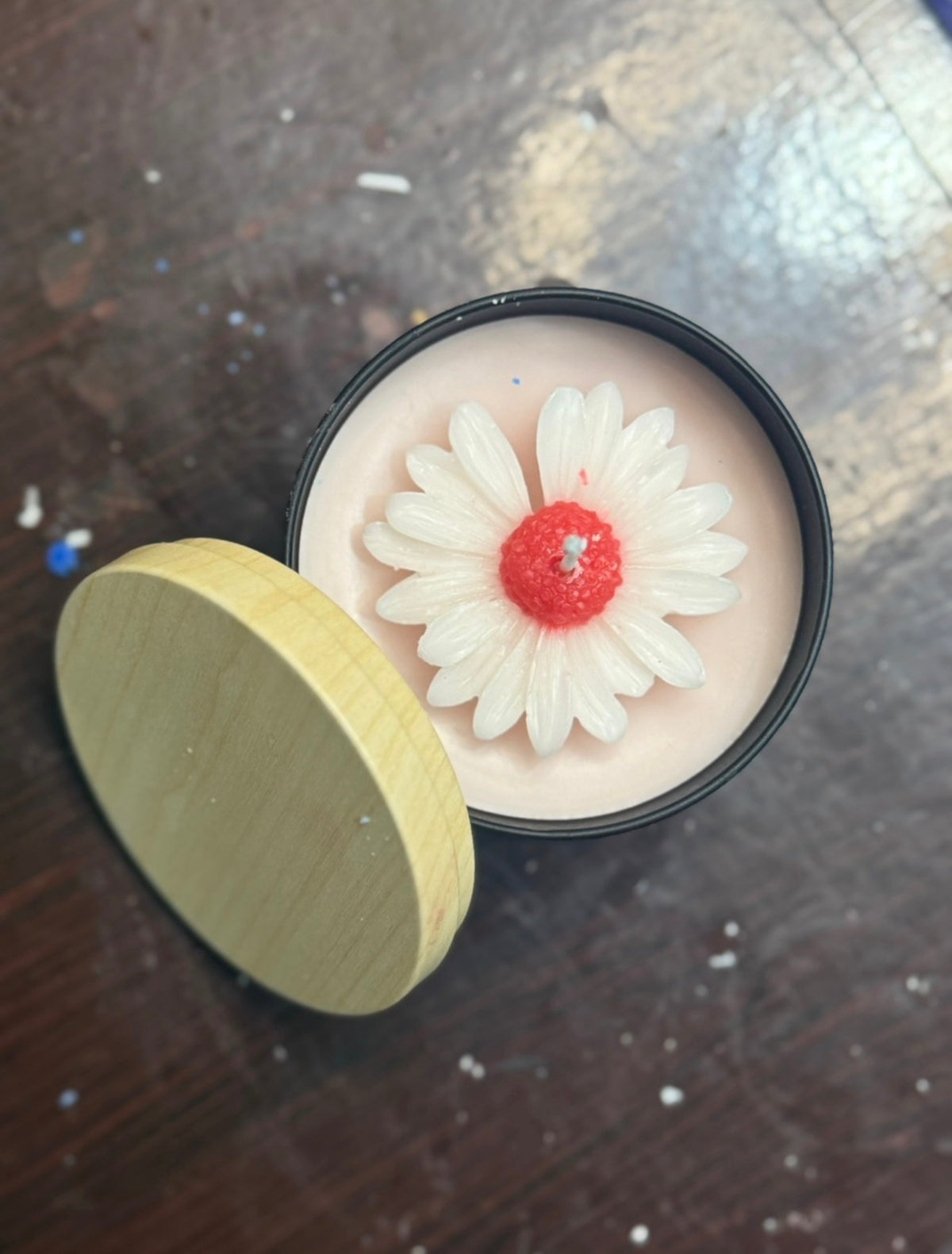 Daisy Flower jar candle